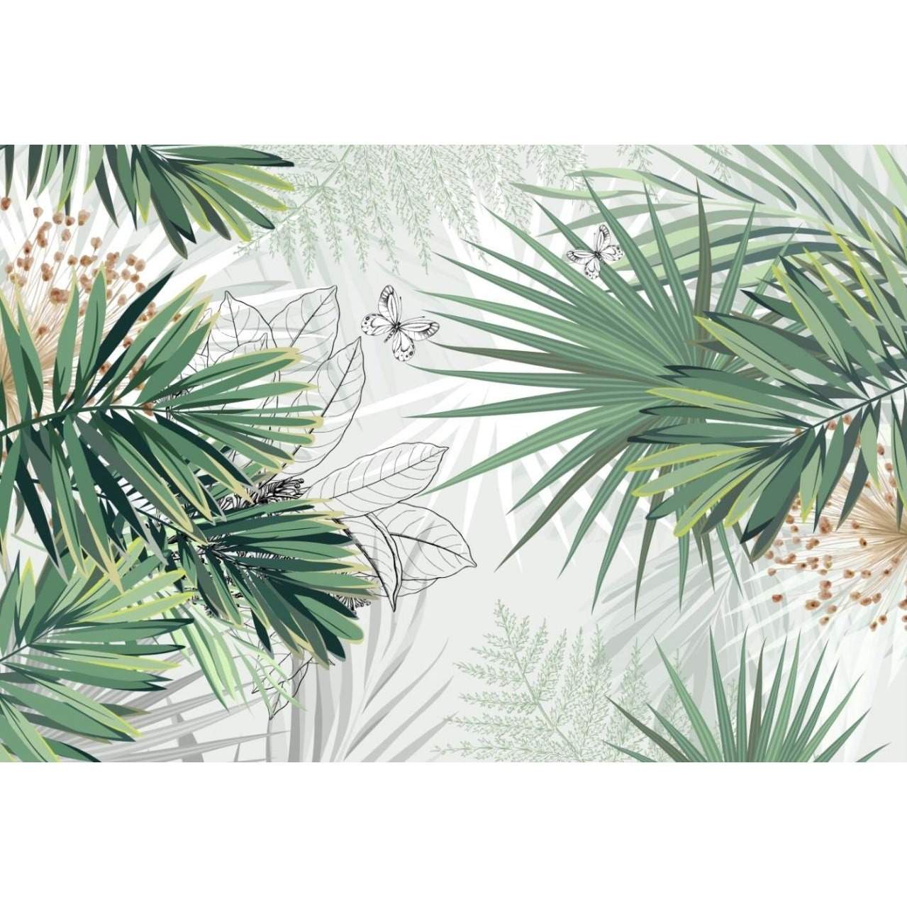 Papier Peint Foret Tropicale - motif