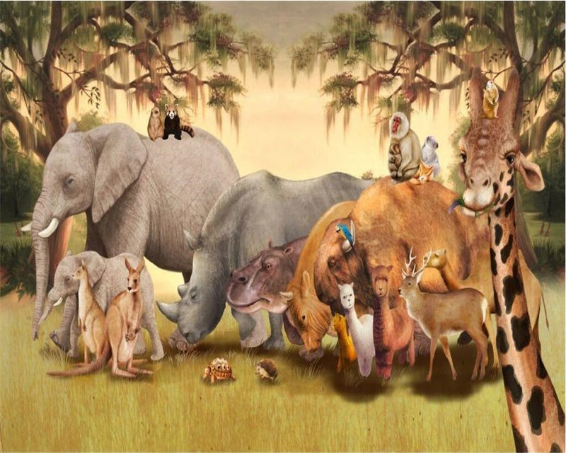 Papier peint animaux de la savane — autocollant
