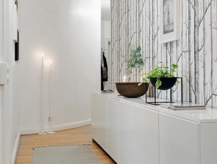 Couloir papier peint design — autocollant