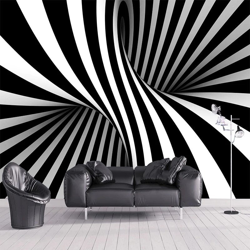 Papier Peint Abstrait Noir Et Blanc - Papierpeint-panoramique.fr