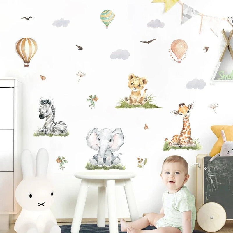 Papier peint animaux chambre bébé — intissé mat premium