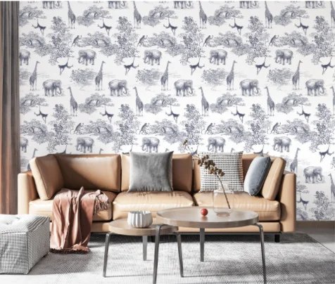 Papier Peint Animaux Noir Et Blanc — autocollant