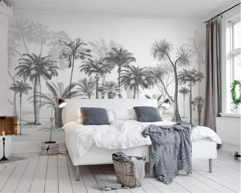 Papier peint animaux savane noir et blanc — intissé mat premium