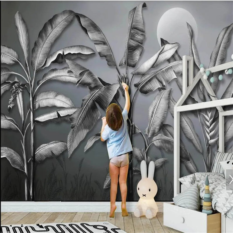 Papier Peint Baroque Noir Et Blanc — autocollant