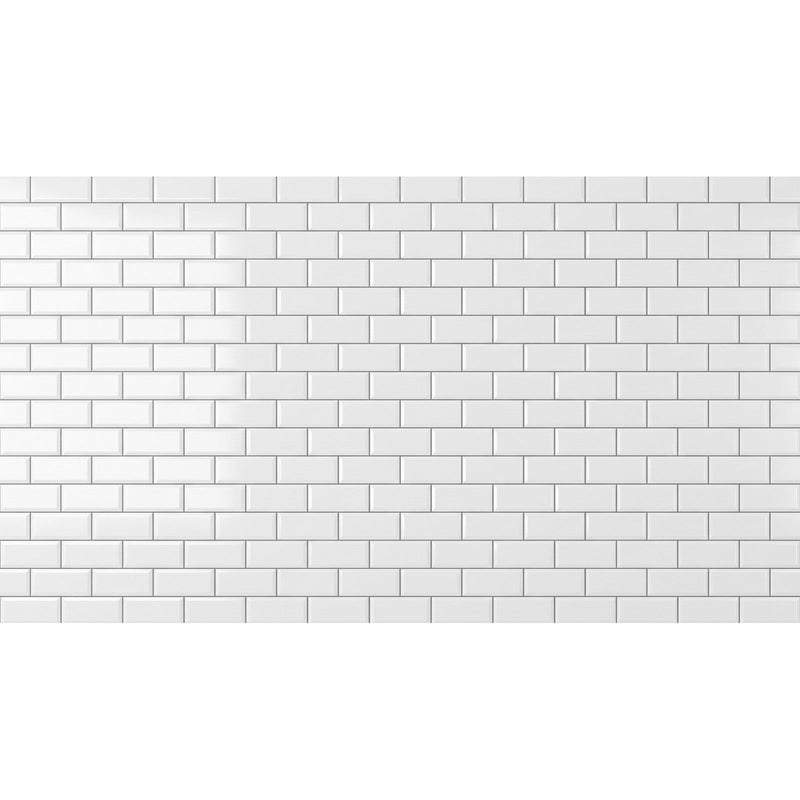 papier peint brique metro blanc — autocollant