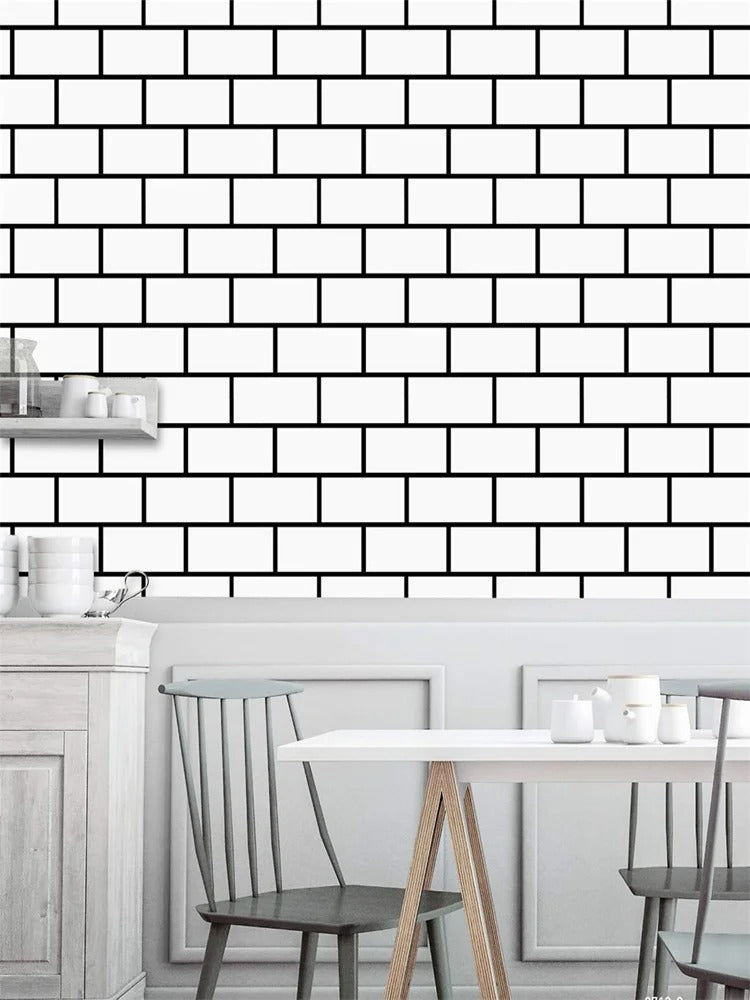 Papier peint brique noir et blanc - Papierpeint-panoramique.fr
