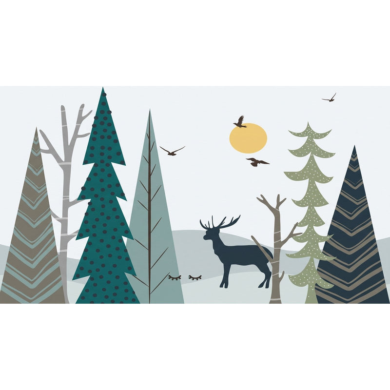 Papier Peint Cerf Foret — autocollant