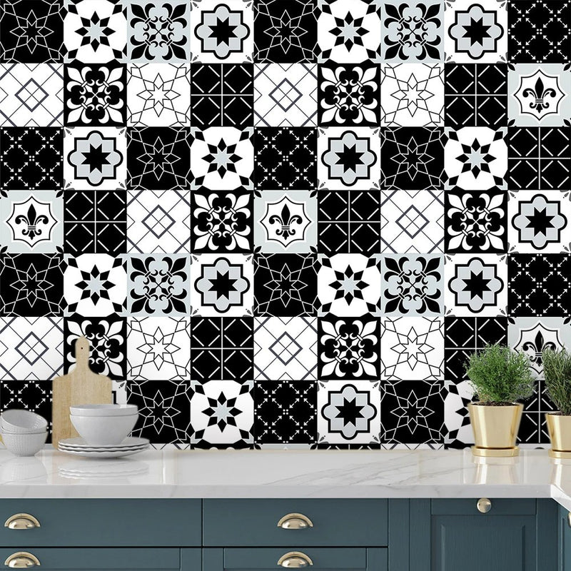 Papier Peint Cuisine Noir Et Blanc — intissé mat premium