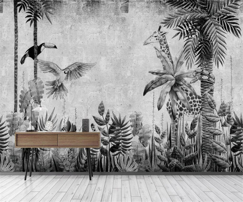 Papier peint dark jungle — intissé mat premium