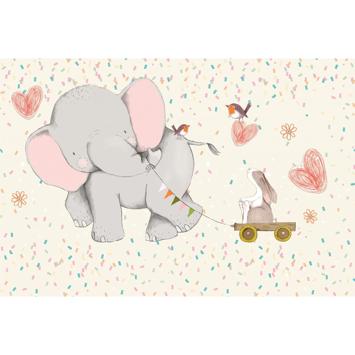 Papier peint elephant bebe - motif
