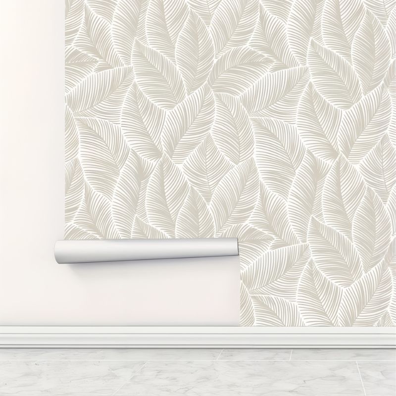 Papier peint feuillage beige - Papierpeint - panoramique.fr