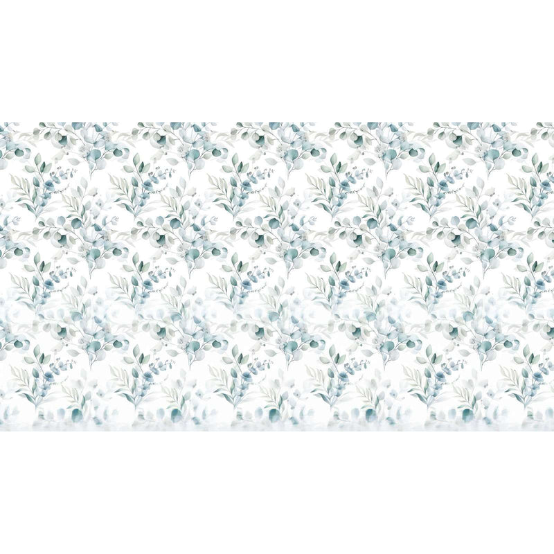 Papier peint feuillage bleu vert — autocollant