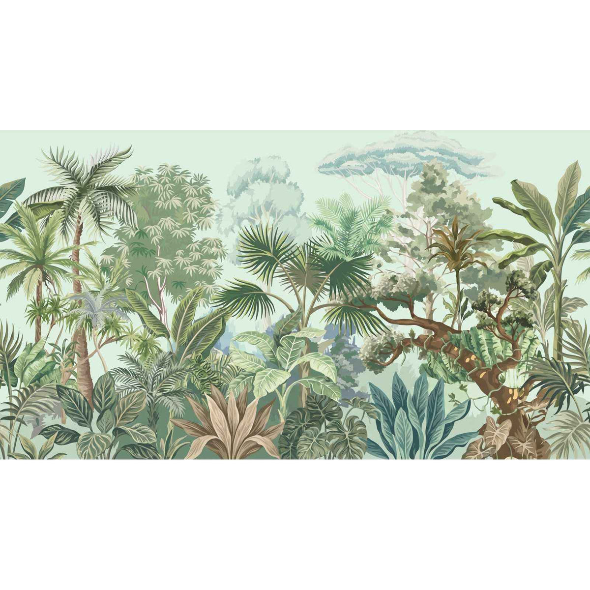 Papier peint feuillage tropical - motif