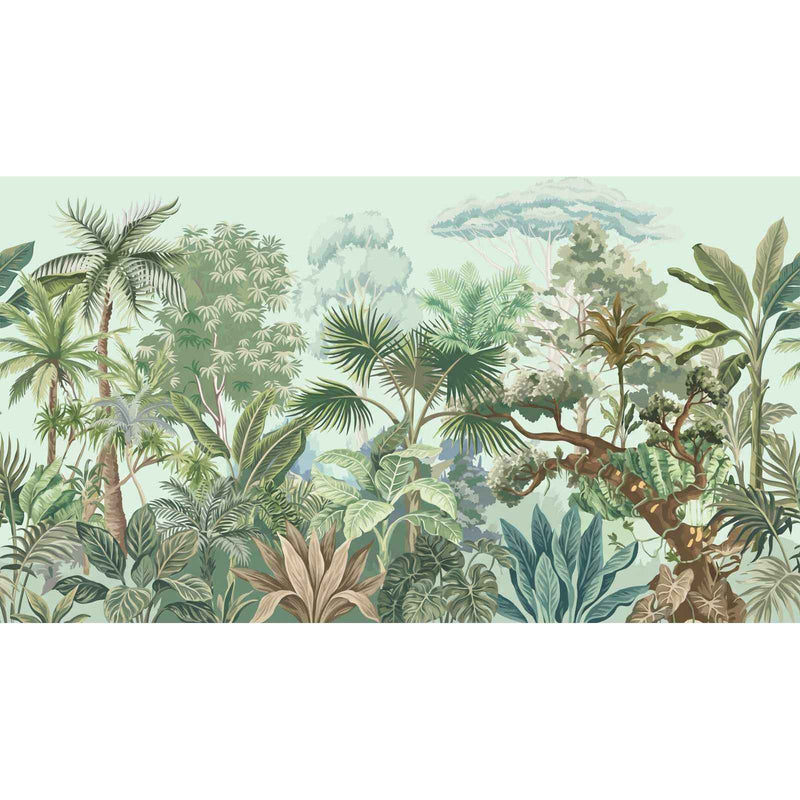 Papier peint feuillage tropical — autocollant