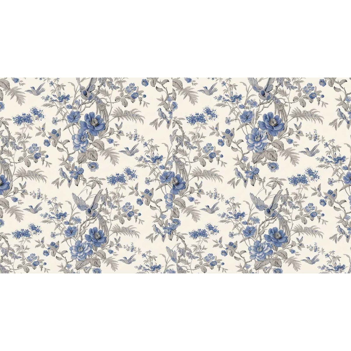 Papier peint fleur bleu - motif
