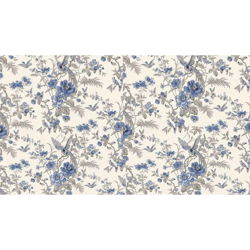 Papier peint fleur bleu — autocollant