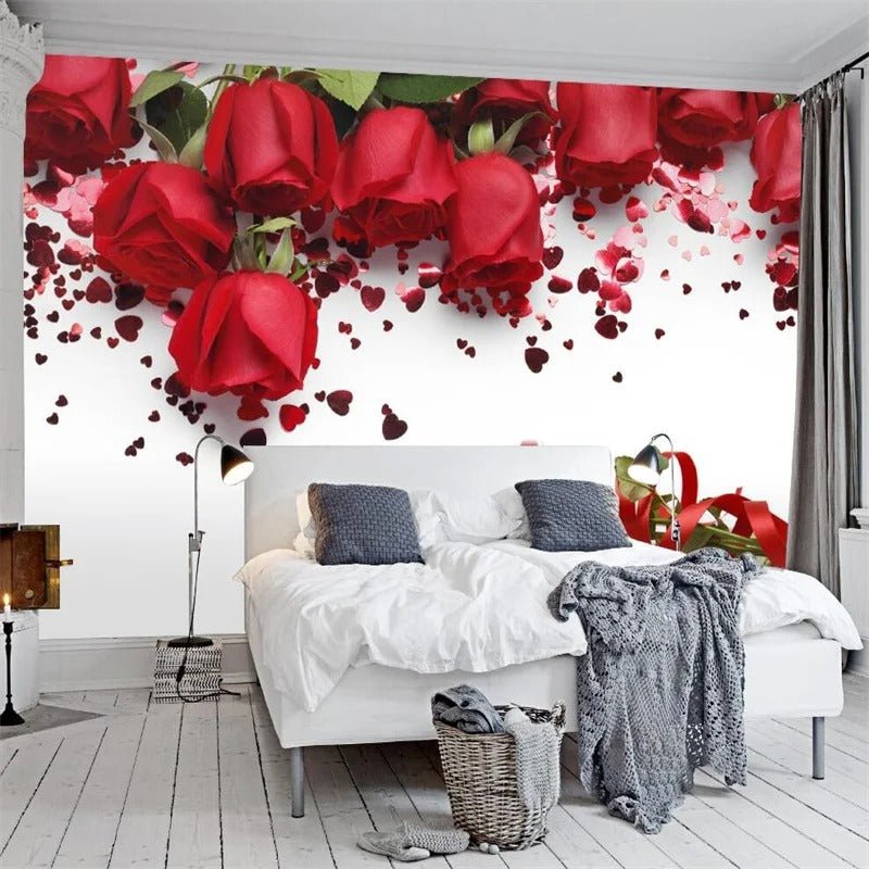 Papier peint fleur rouge - Papierpeint-panoramique.fr