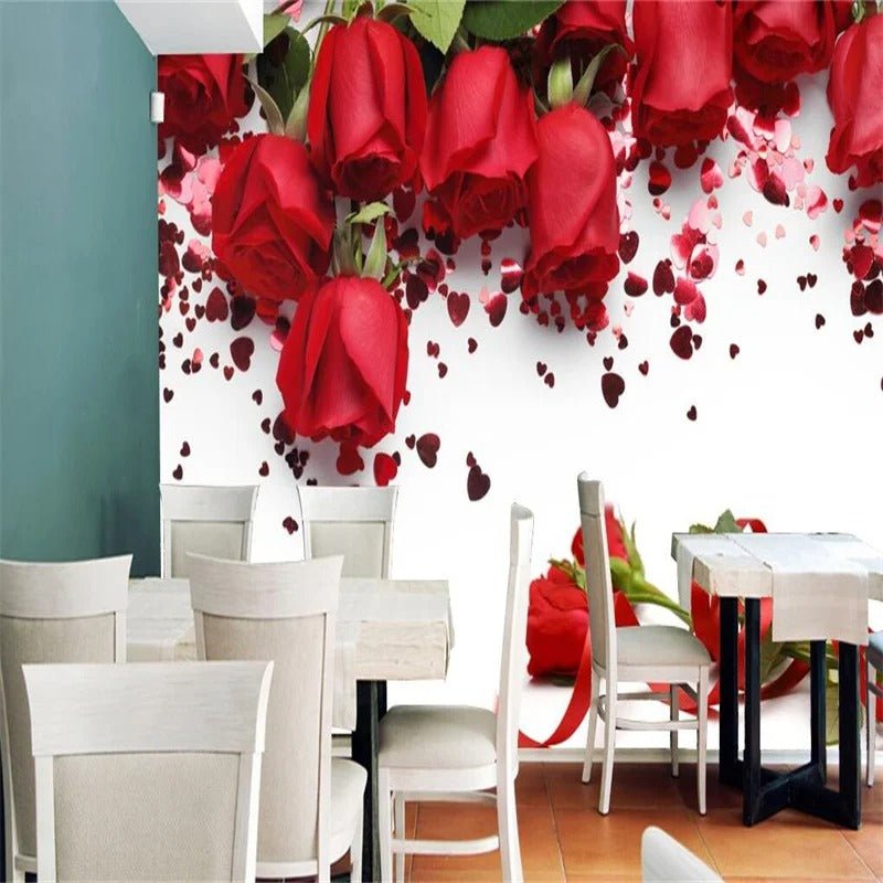 Papier peint fleur rouge - Papierpeint-panoramique.fr