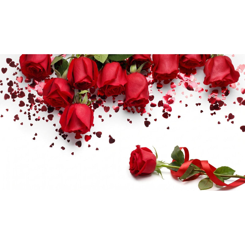 Papier peint fleur rouge — autocollant