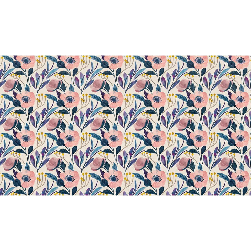Papier peint fleuri chambre fille — autocollant