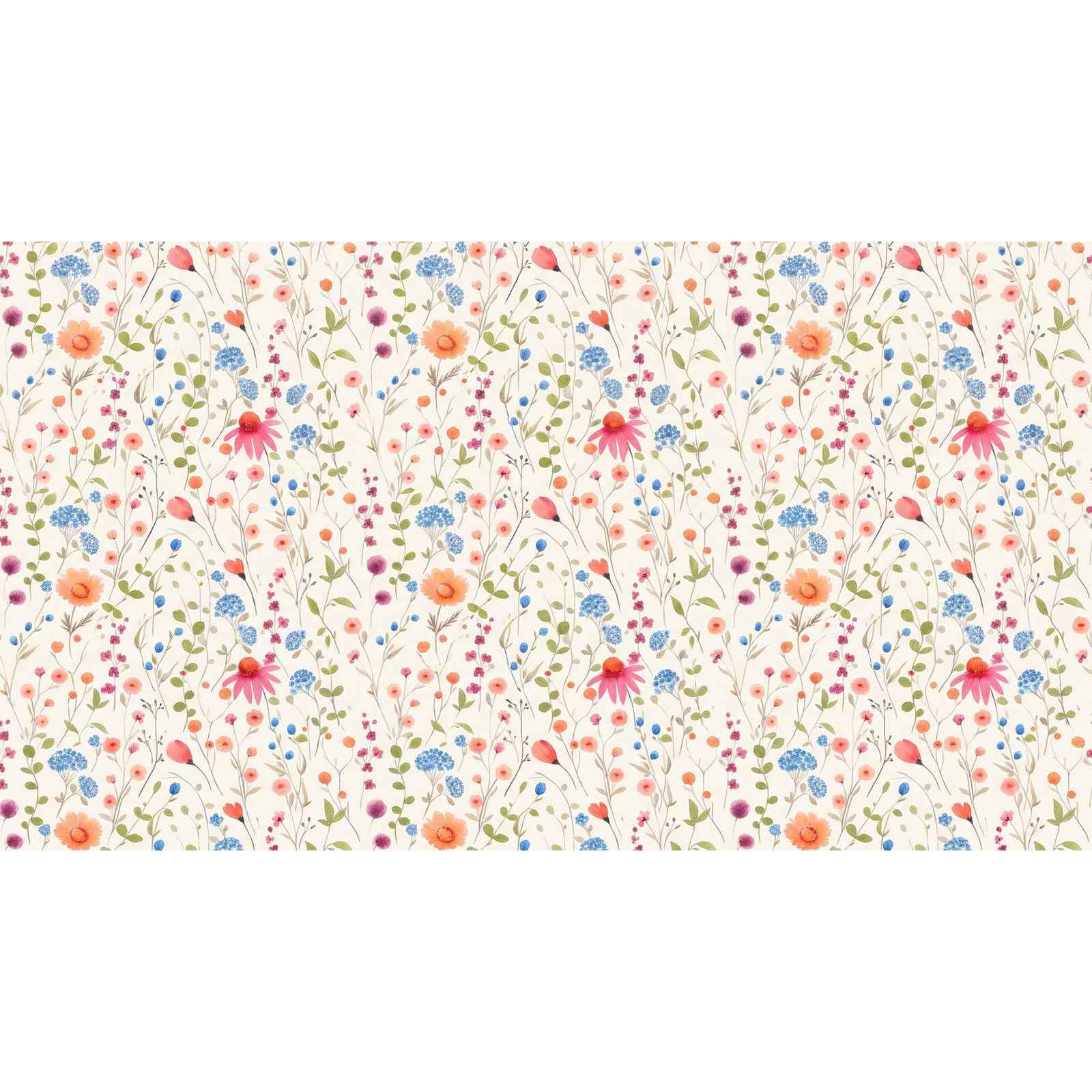 Papier peint fleuri pastel - motif