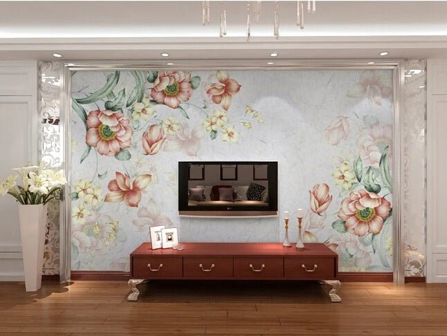 Papier peint fleuri salon - Papierpeint-panoramique.fr