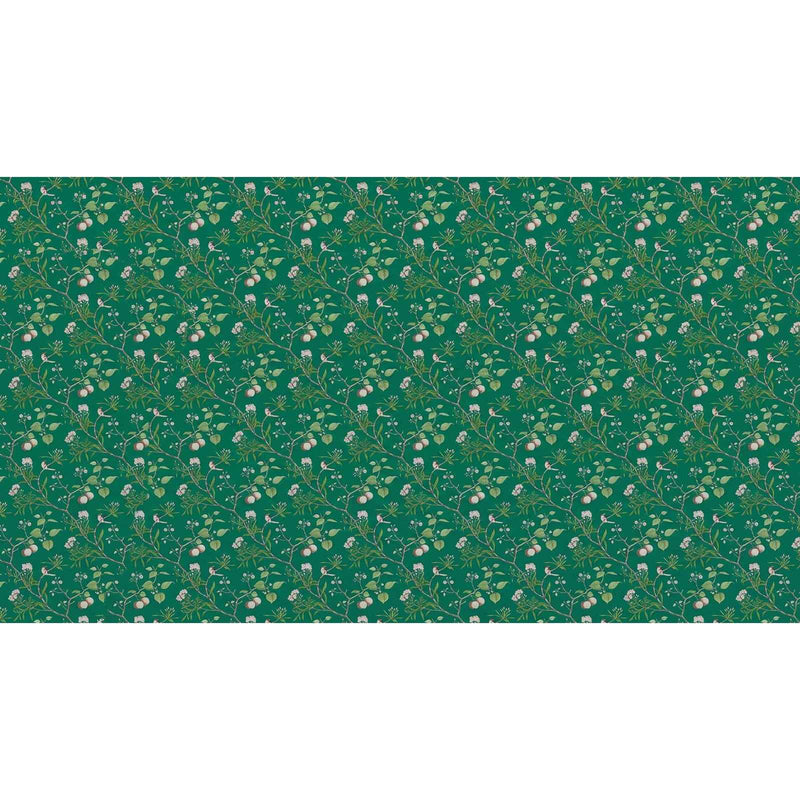 Papier peint fleuri vert — autocollant