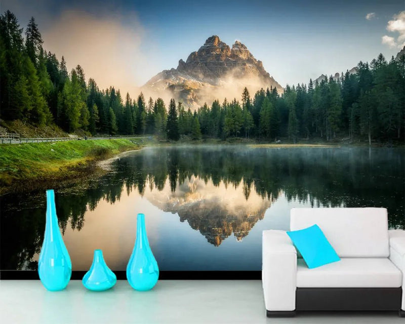 Papier Peint Foret Sapin — intissé mat premium