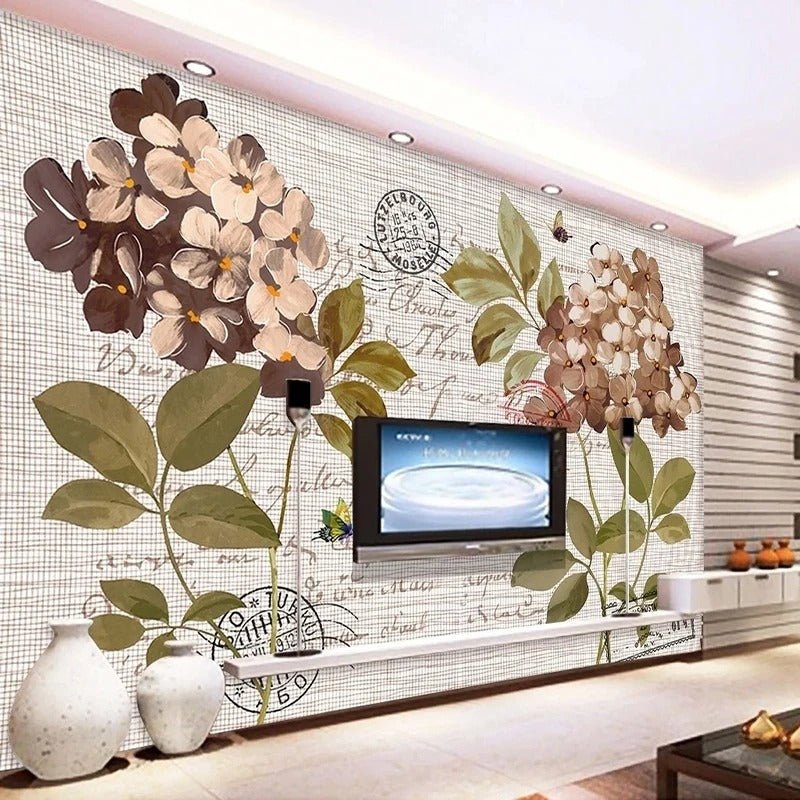 Papier peint hortensia - motif
