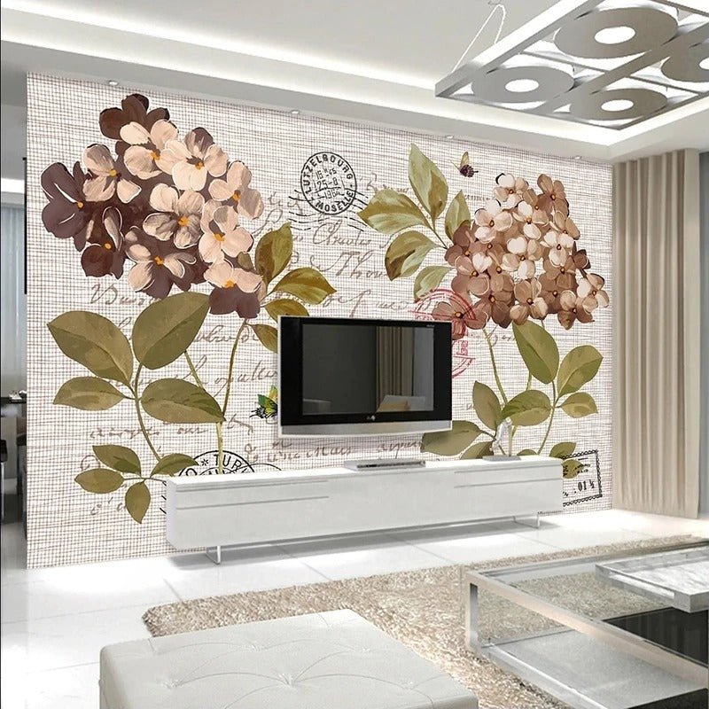 Papier peint hortensia — autocollant