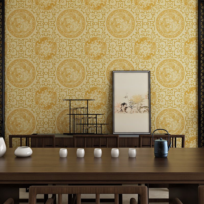 Papier Peint Japonais Jaune - motif