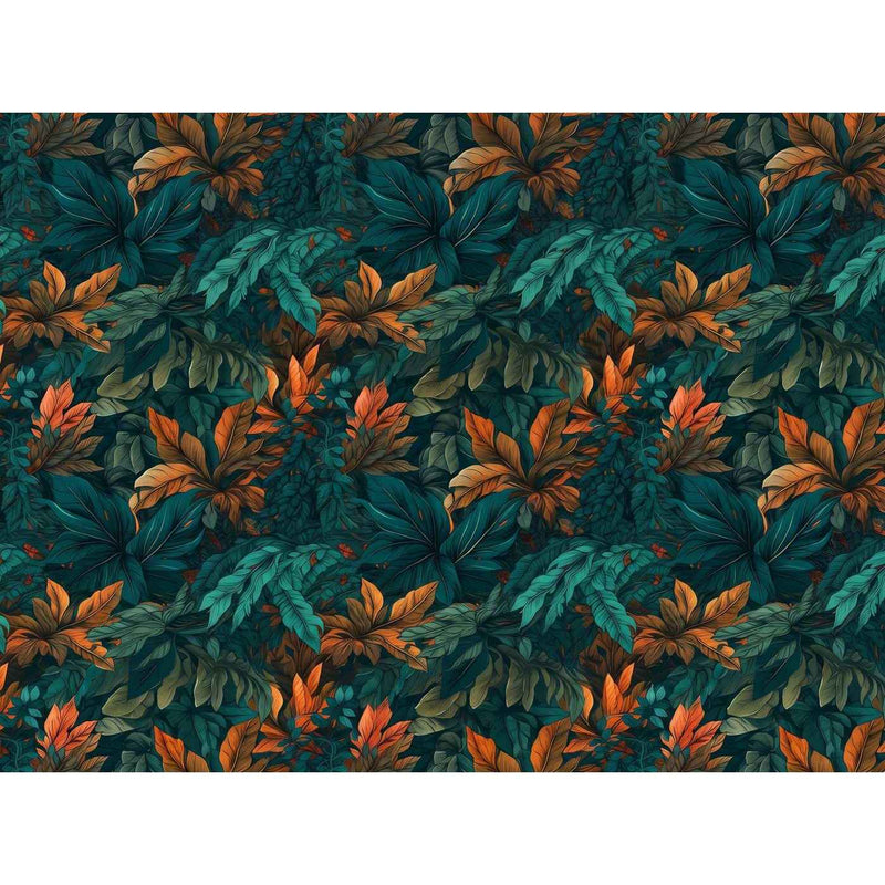 Papier peint jungle bleu canard — autocollant
