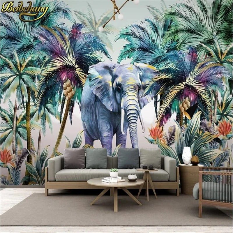 Papier peint jungle coloré - motif