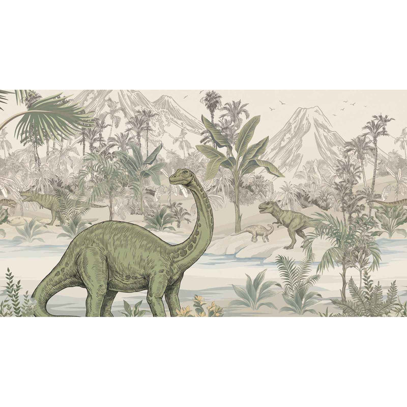 Papier Peint Jungle Dinosaure — autocollant