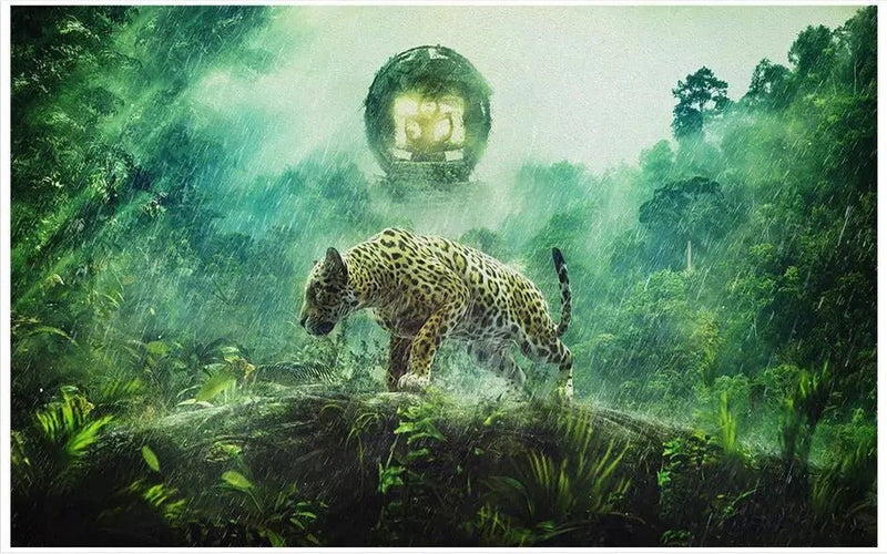 Papier peint jungle nocturne — intissé mat premium