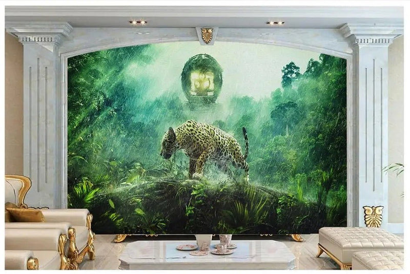 Papier peint jungle nocturne — autocollant