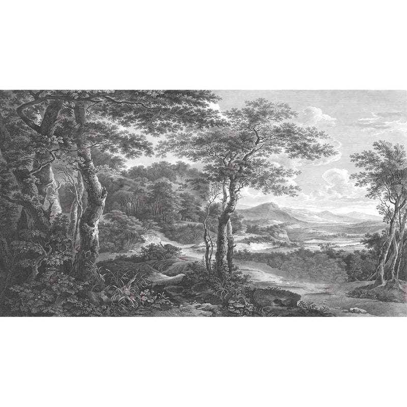 Papier peint jungle noir — autocollant