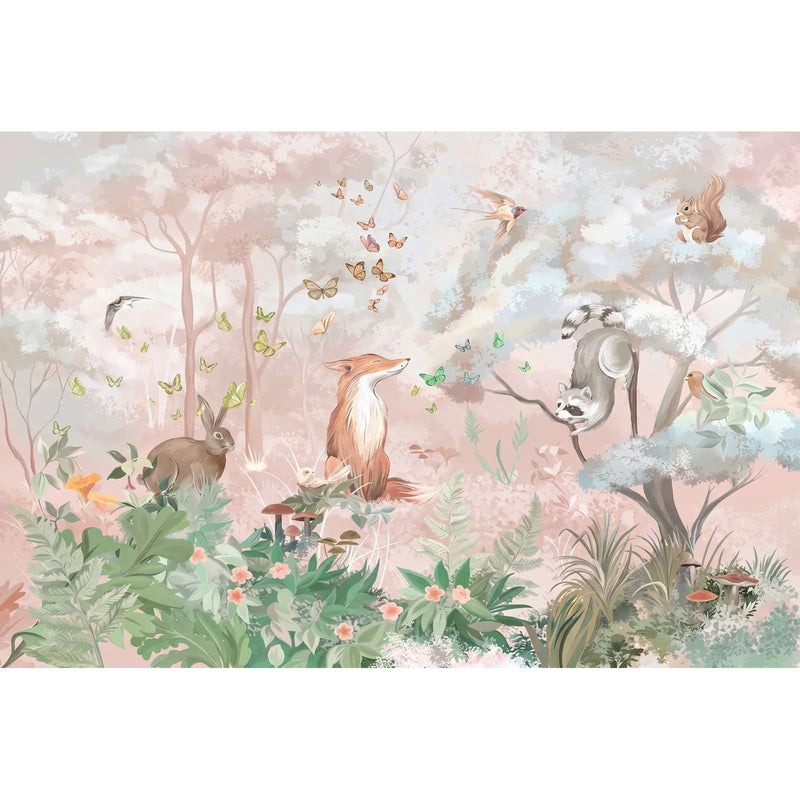 Papier peint jungle pastel — autocollant