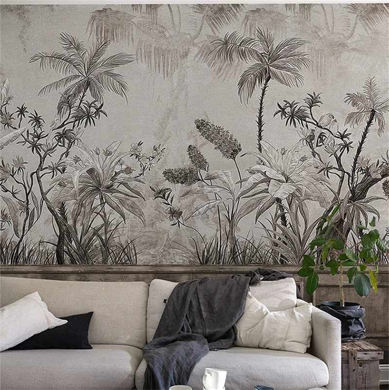 Papier peint jungle vintage — autocollant