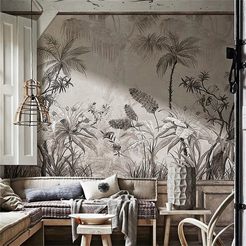 Papier peint jungle vintage — intissé mat premium