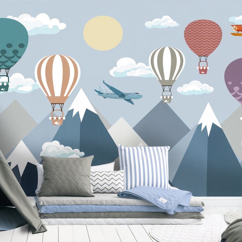 Papier peint montagne chambre bebe - motif