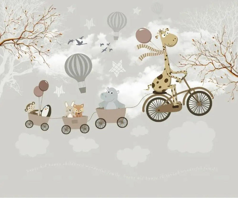Papier peint nuage chambre bebe — intissé mat premium
