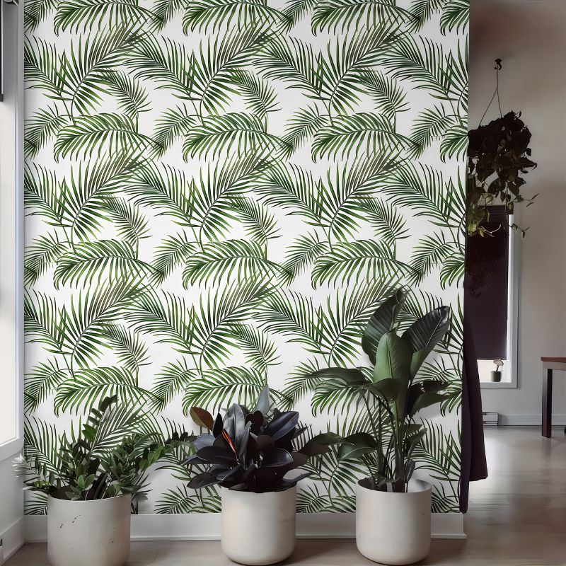 Papier peint palmier vert - motif