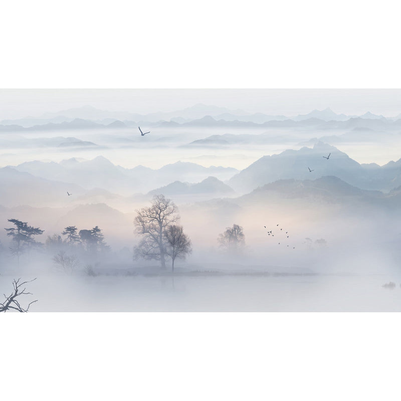 Papier peint paysage tete de lit — autocollant