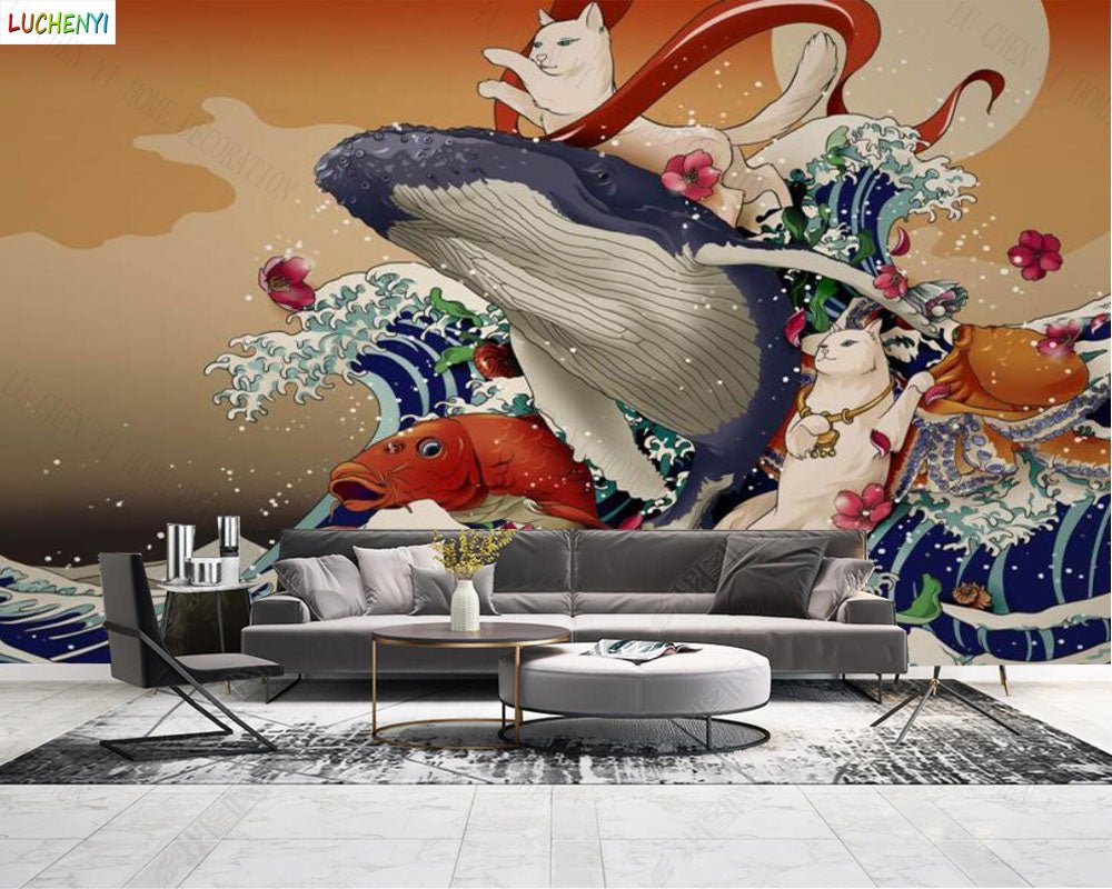 Papier Peint Poisson Japonais - motif