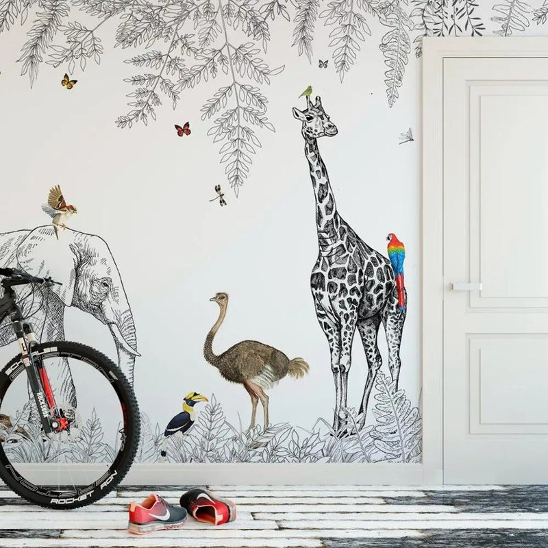 Papier peint savane enfant — intissé mat premium