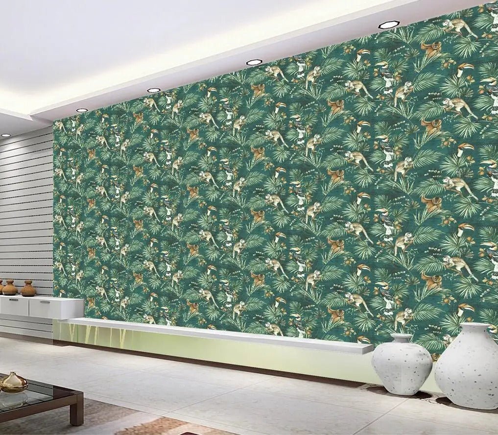 Papier peint savane singe - motif