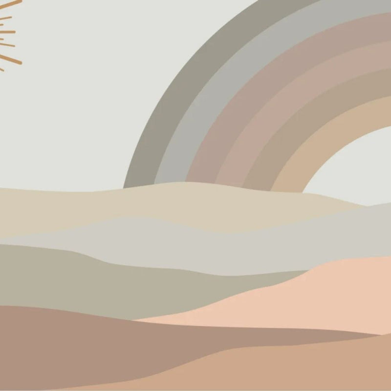 Papier peint tapisserie arc-en-ciel terracotta pour enfant — autocollant