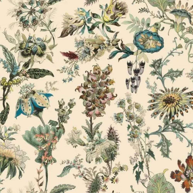 Papier peint tapisserie botanique ancien planches vintage — autocollant