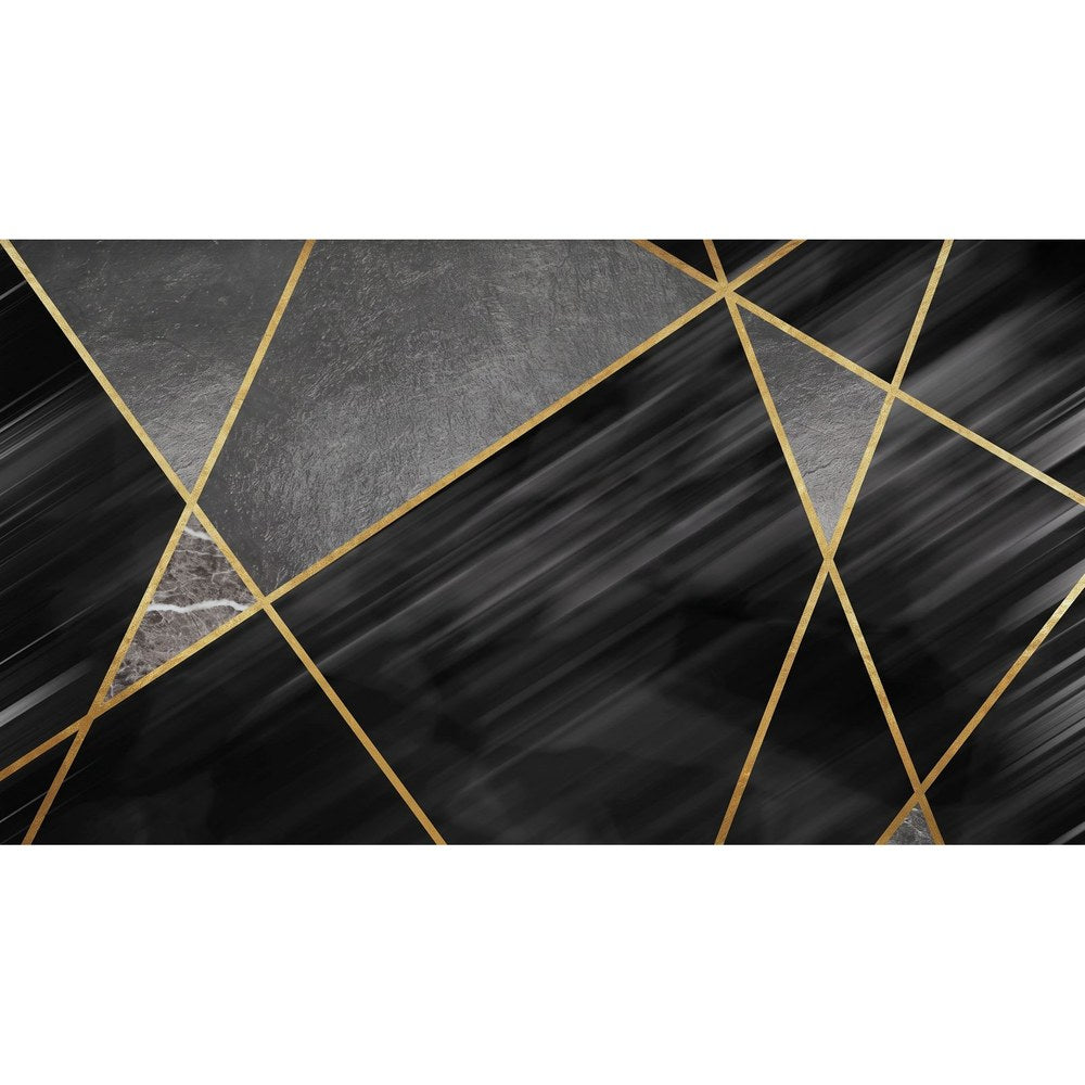 Papier peint tapisserie design noir et or contemporain - motif